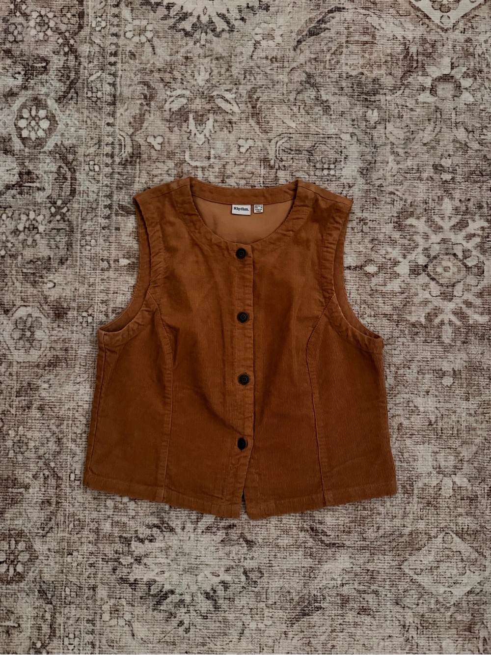 Rhythm Rust Brown Corduroy Button-Front Vest